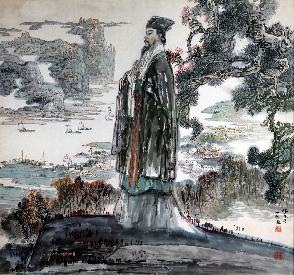 现代丁世弼画《桂枝香金陵怀古》