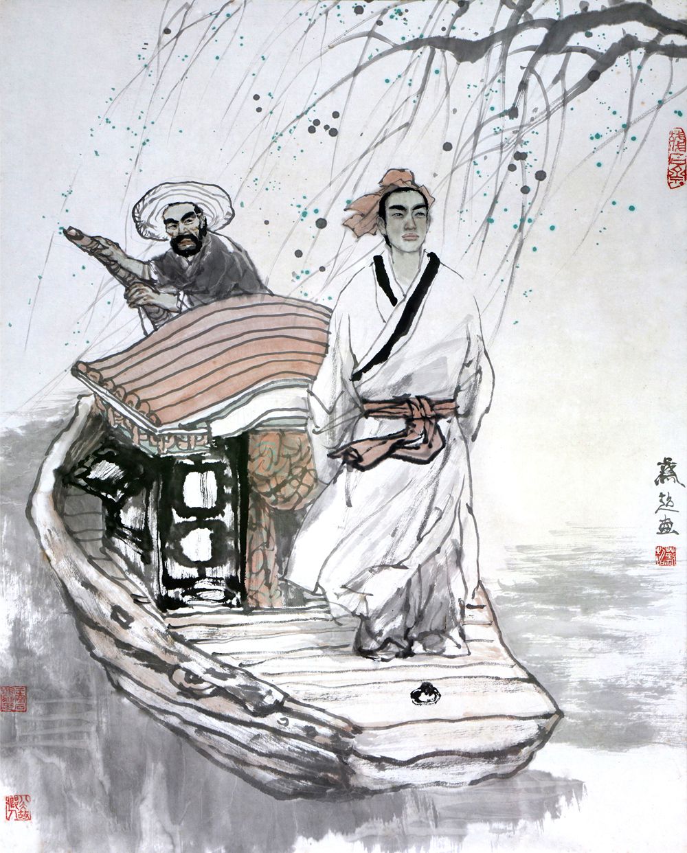 现代蔡超画二归临川