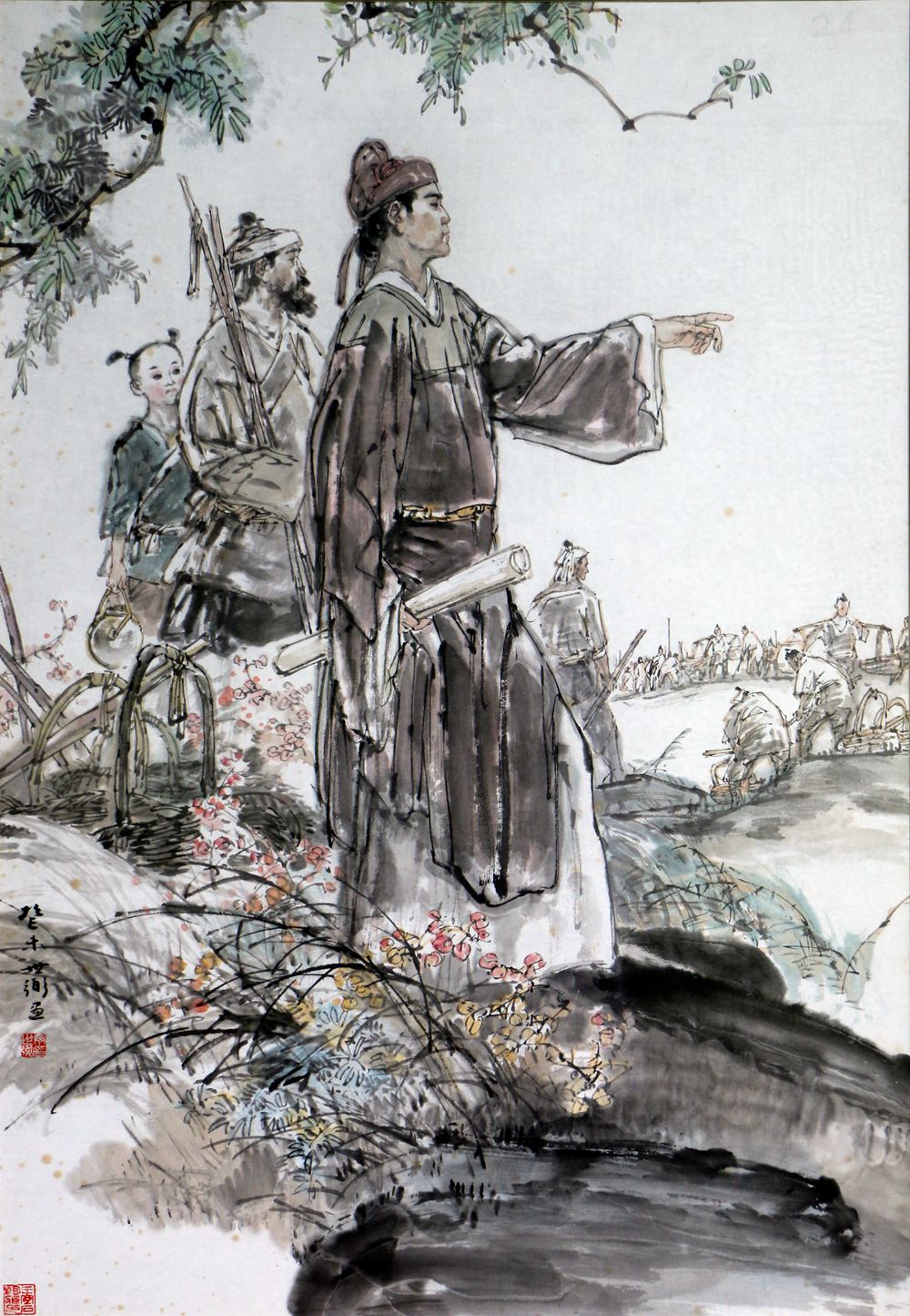 现代丁世弼画兴利除弊